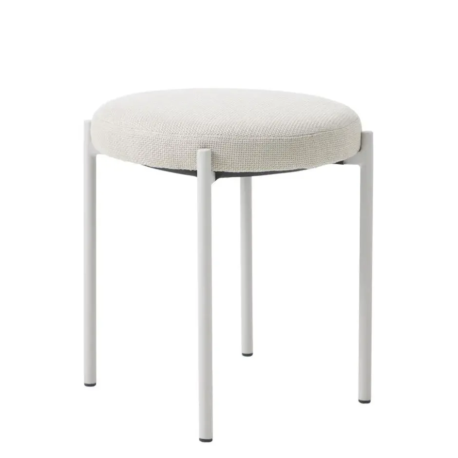 Poef Beige Stof - 43,5x44x48cm - Pelican
