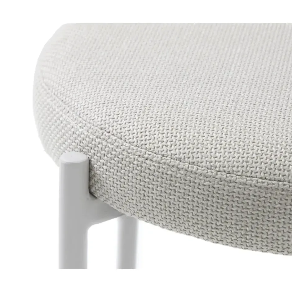 Poef Beige Stof - 43,5x44x48cm - Pelican