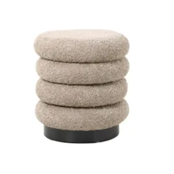 Poef Bouclé - Taupe - Poef Matthijs