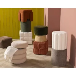 Poef Daroca - beige - 50xØ45 cm