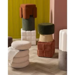 Poef Daroca - beige - 50xØ45 cm