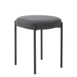 Poef Donkergrijs Stof - 43,5x44x48cm - Pelican