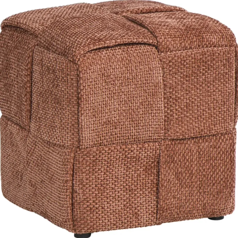 Poef Granada - bruin - 40x37x37 cm