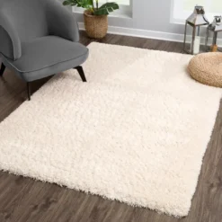 Porto Fluffy Vloerkleed Hoogpolig Creme - 120x170 CM