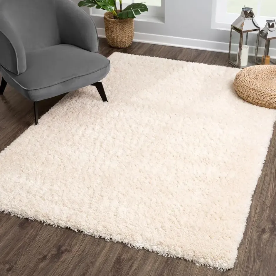 Porto Fluffy Vloerkleed Hoogpolig Creme - 120x170 CM