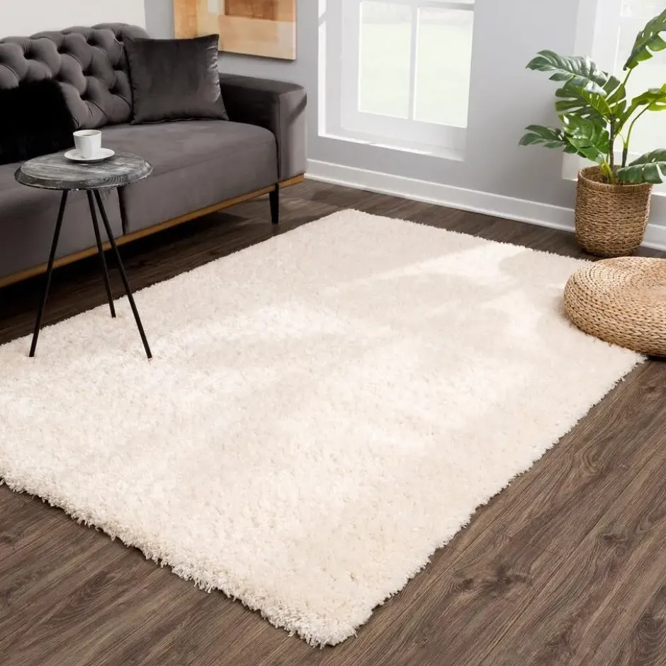 Porto Fluffy Vloerkleed Hoogpolig Creme - 120x170 CM