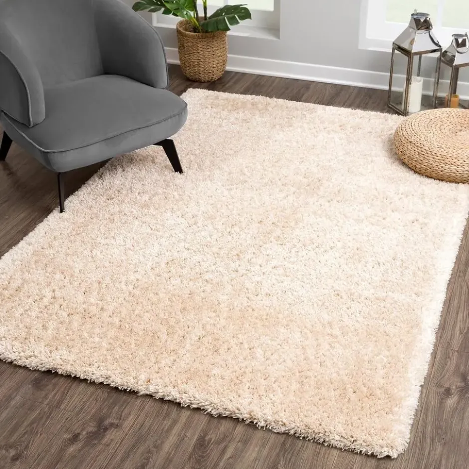 Porto Fluffy Vloerkleed Hoogpolig Beige - 160x230 CM