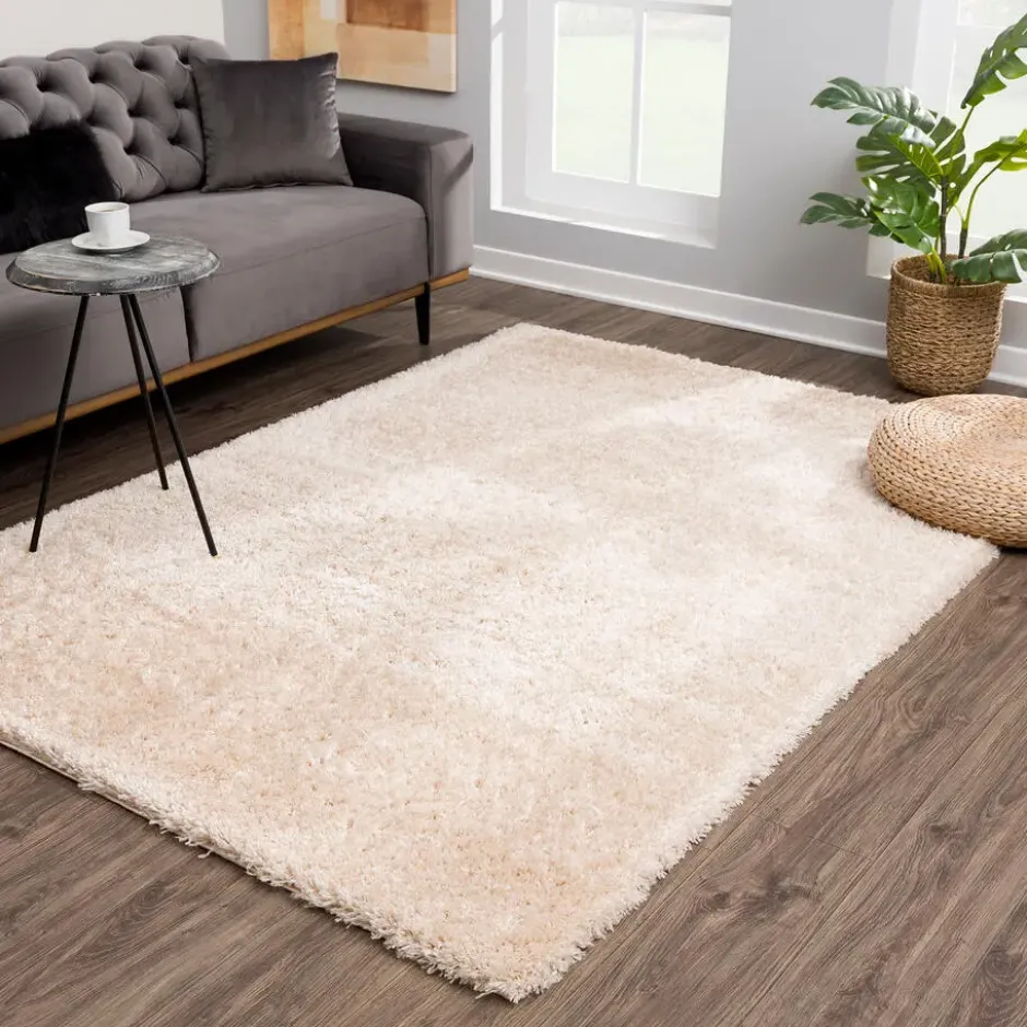 Porto Fluffy Vloerkleed Hoogpolig Beige - 160x230 CM