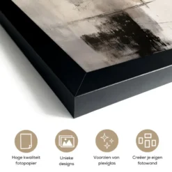 Poster met lijst 20x30 cm Abstract - Kunst - Grijs