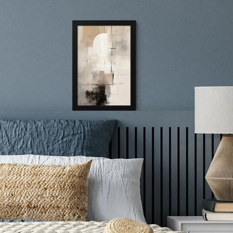 Poster met lijst 20x30 cm Abstract - Kunst - Grijs