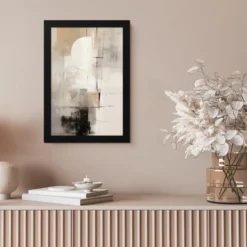 Poster met lijst 20x30 cm Abstract - Kunst - Grijs