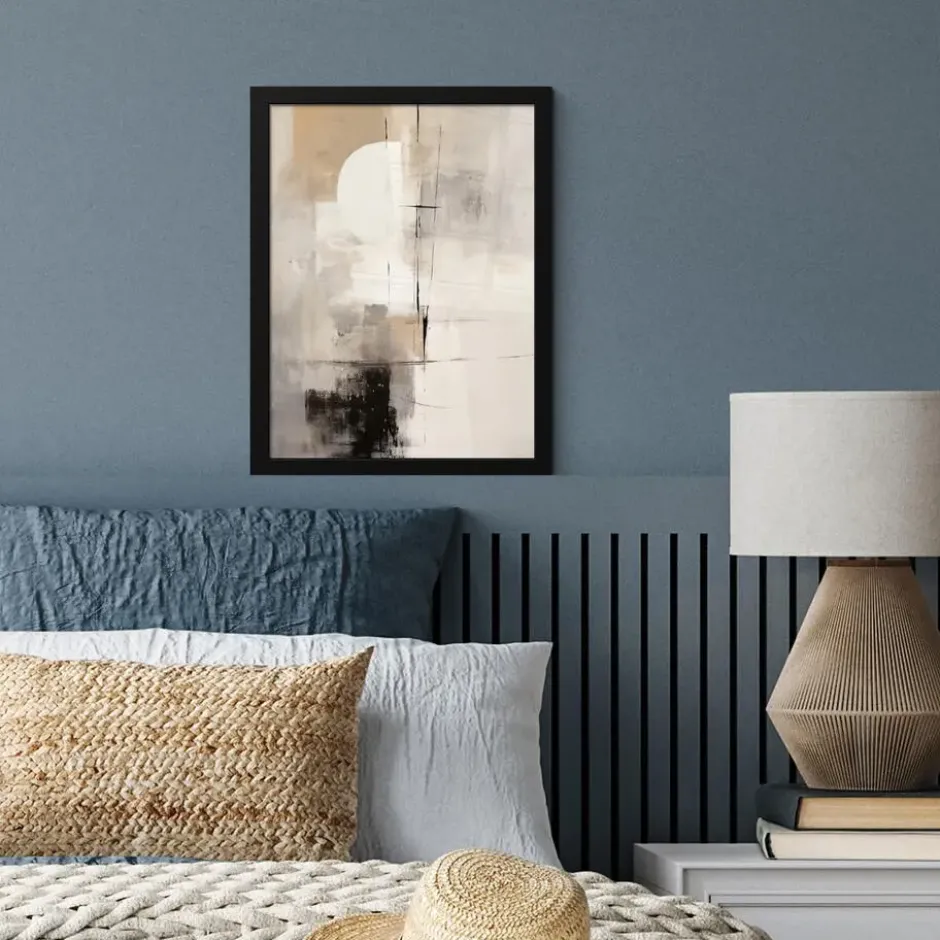 Poster met lijst 30x40 cm Abstract - Kunst - Grijs