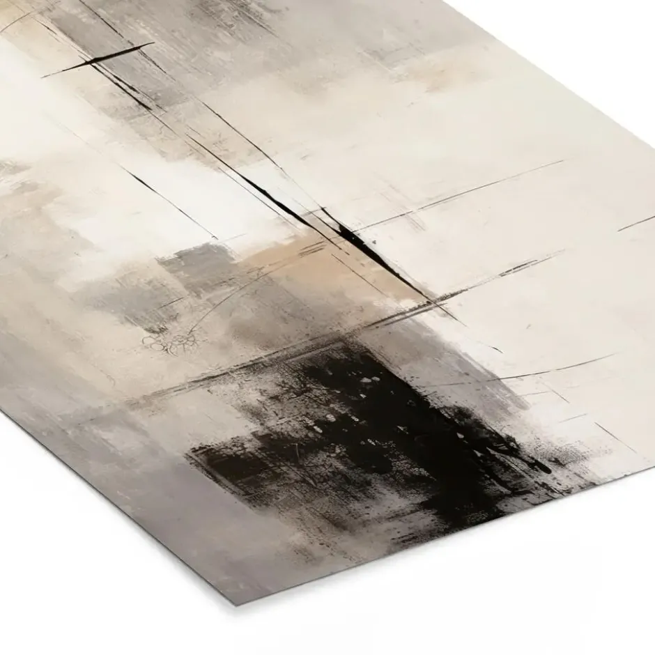 Poster met lijst 30x40 cm Abstract - Kunst - Grijs
