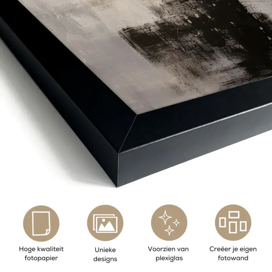 Poster met lijst 30x40 cm Abstract - Kunst - Grijs