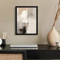 Poster met lijst 30x40 cm Abstract - Kunst - Grijs