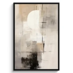 Poster met lijst 80x120 cm Abstract - Kunst - Grijs