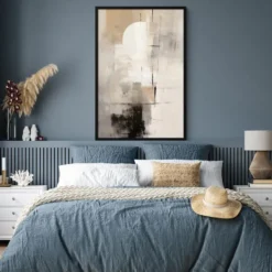 Poster met lijst 80x120 cm Abstract - Kunst - Grijs