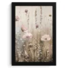 Poster met lijst 20x30 cm Bloemen - Roze - Modern - Beige