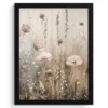 Poster met lijst 30x40 cm Bloemen - Roze - Modern - Beige