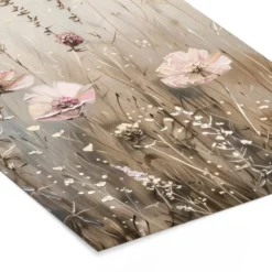 Poster met lijst 30x40 cm Bloemen - Roze - Modern - Beige