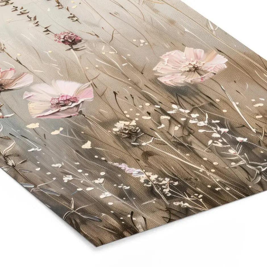 Poster met lijst 30x40 cm Bloemen - Roze - Modern - Beige