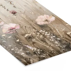Poster met lijst 40x60 cm Bloemen - Roze - Modern - Beige