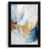 Poster met lijst 20x30 cm Goud - Blauw - Watercolor - Kunst - Modern