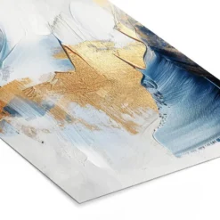Poster met lijst 20x30 cm Goud - Blauw - Watercolor - Kunst - Modern