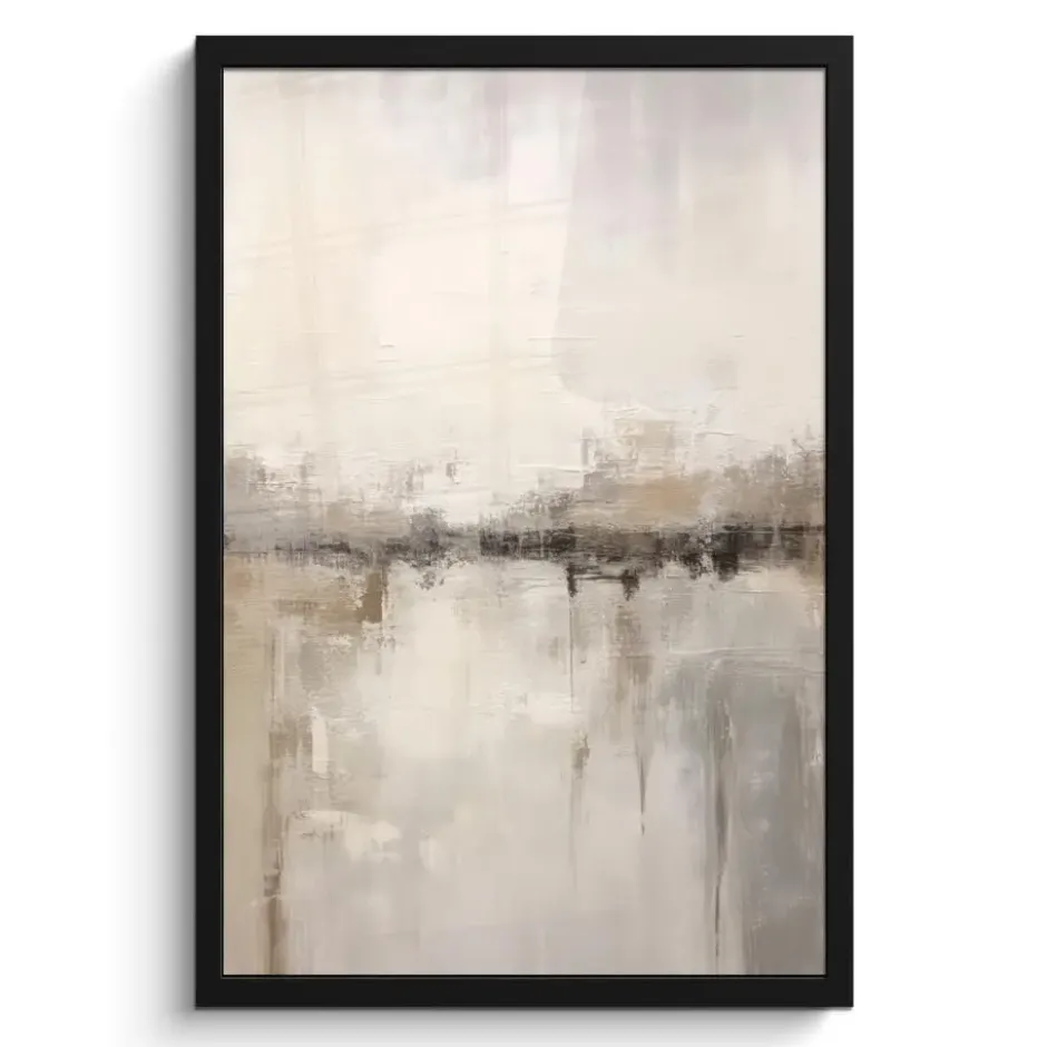 Poster met lijst 40x60 cm Moderne kunst - Abstract - Beige