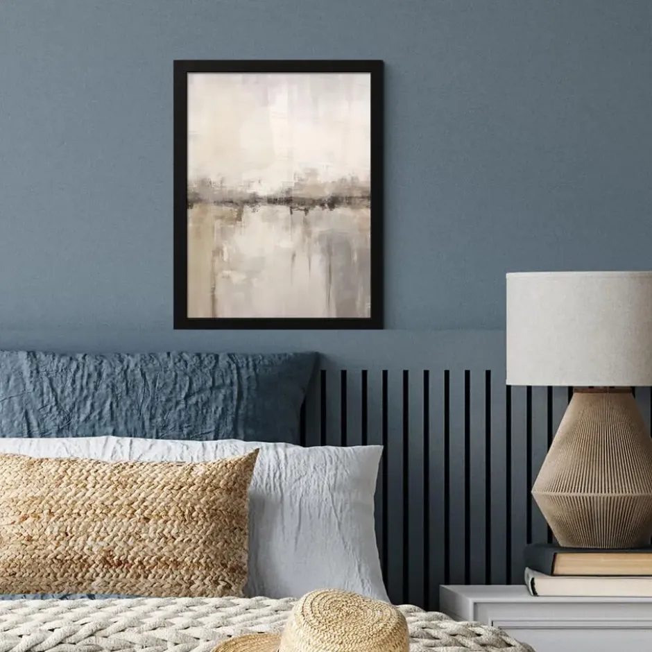 Poster met lijst 30x40 cm Moderne kunst - Abstract - Beige