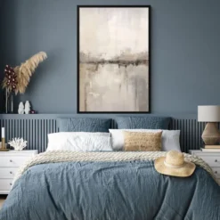 Poster met lijst 80x120 cm Moderne kunst - Abstract - Beige
