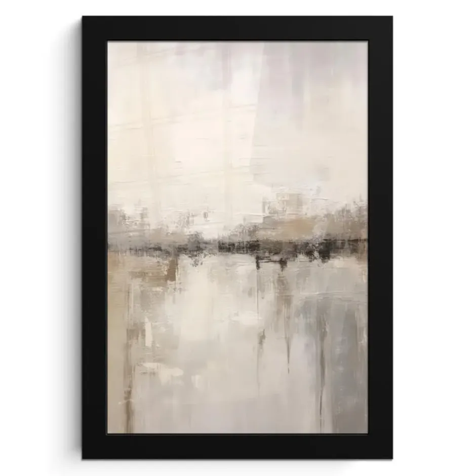 Poster met lijst 20x30 cm Moderne kunst - Abstract - Beige