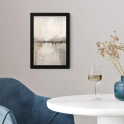 Poster met lijst 20x30 cm Moderne kunst - Abstract - Beige