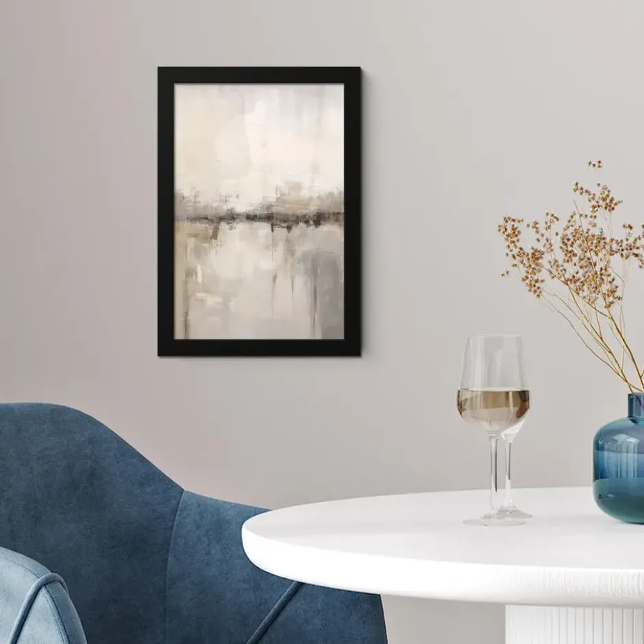 Poster met lijst 20x30 cm Moderne kunst - Abstract - Beige