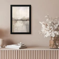 Poster met lijst 20x30 cm Moderne kunst - Abstract - Beige