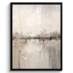 Poster met lijst 60x80 cm Moderne kunst - Abstract - Beige