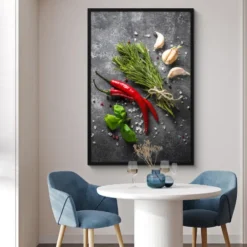 Poster met lijst 80x120 cm Peper - Kruiden - Specerijen - Beton
