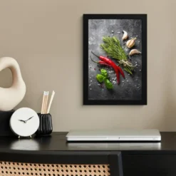 Poster met lijst 20x30 cm Peper - Kruiden - Specerijen - Beton