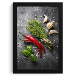 Poster met lijst 20x30 cm Peper - Kruiden - Specerijen - Beton
