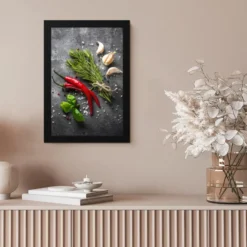 Poster met lijst 20x30 cm Peper - Kruiden - Specerijen - Beton