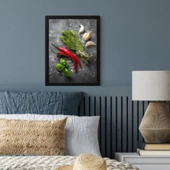 Poster met lijst 30x40 cm Peper - Kruiden - Specerijen - Beton
