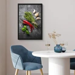 Poster met lijst 40x60 cm Peper - Kruiden - Specerijen - Beton