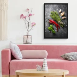 Poster met lijst 40x60 cm Peper - Kruiden - Specerijen - Beton