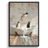 Poster met lijst 80x120 cm Vintage - Pinguïn - Badkuip - Schuim