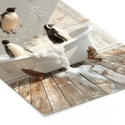 Poster met lijst 20x30 cm Vintage - Pinguïn - Badkuip - Schuim