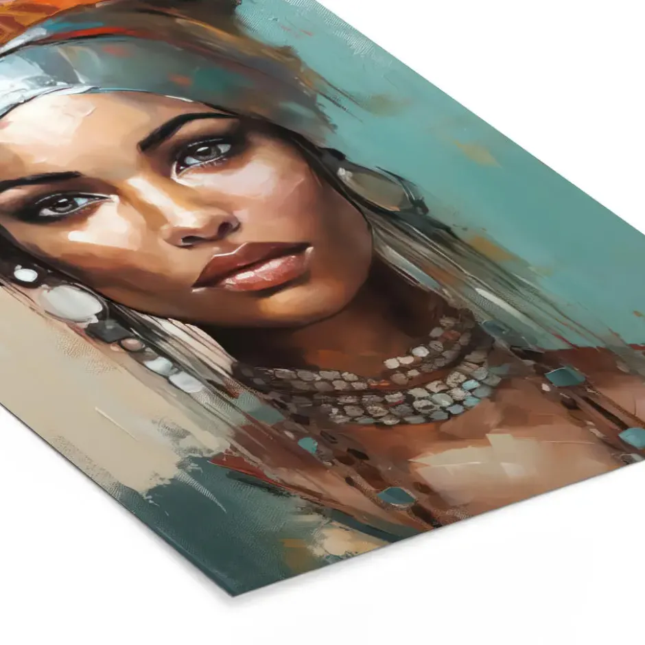 Poster met lijst 40x60 cm Vrouw - Kunst - Sieraden - Portret