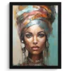 Poster met lijst 30x40 cm Vrouw - Kunst - Sieraden - Portret