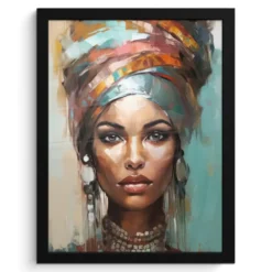 Poster met lijst 30x40 cm Vrouw - Kunst - Sieraden - Portret