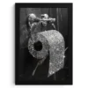 Poster met lijst 20x30 cm WC - Toilet papier - Zwart wit - Glitters