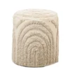 Pouf in beige stoffen Scandinavische stijl